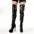 DAMEN OVERKNEE STIEFEL MIT PLATEAU UND STILETTO-ABSATZ – ELEGANTE LANGSCHAFT-SCHUHE